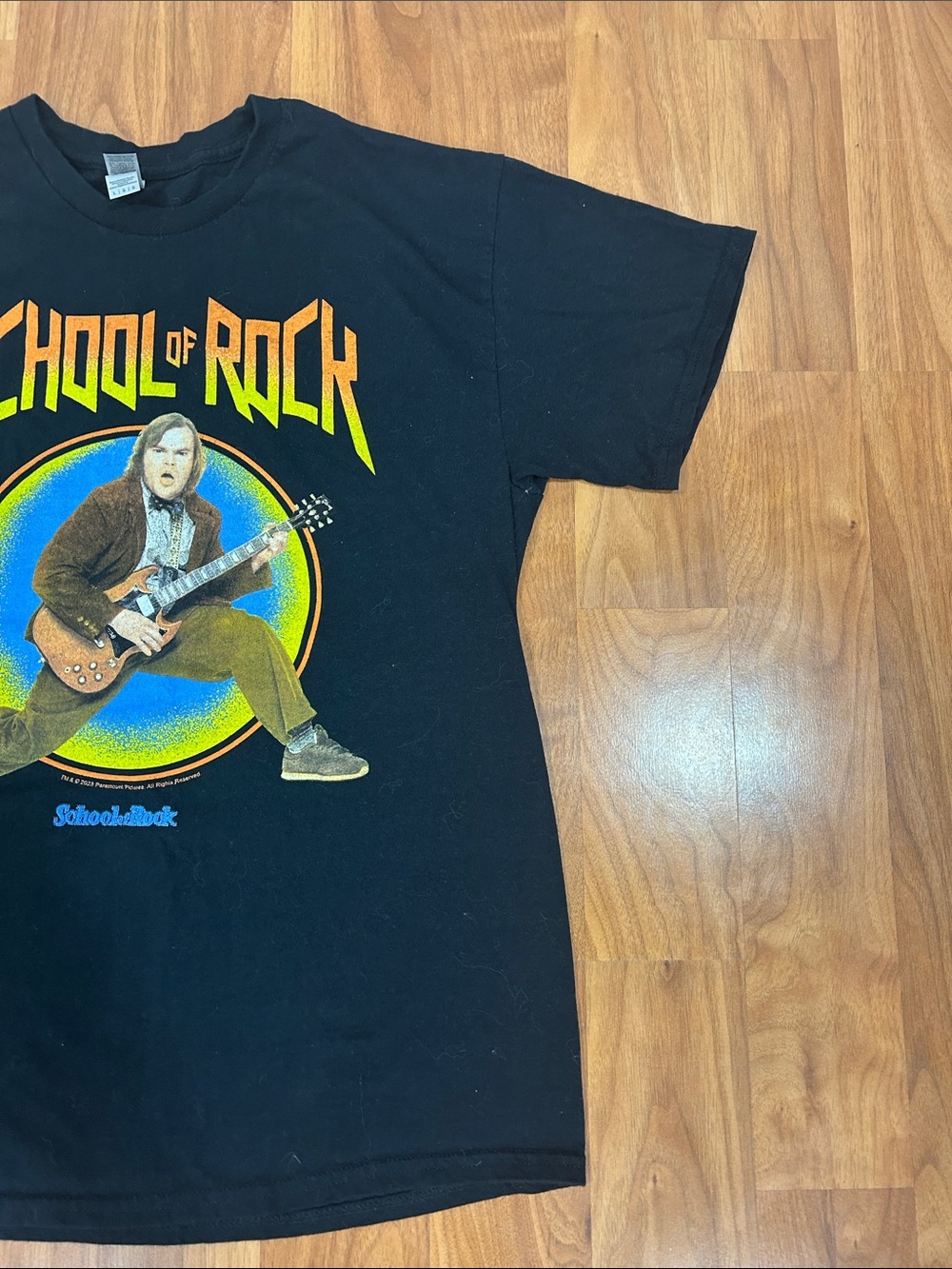 Gildan Black Kids' 'School of Rock' Graphic Tee with Yellow & Green Accents - Picture 4 of 7